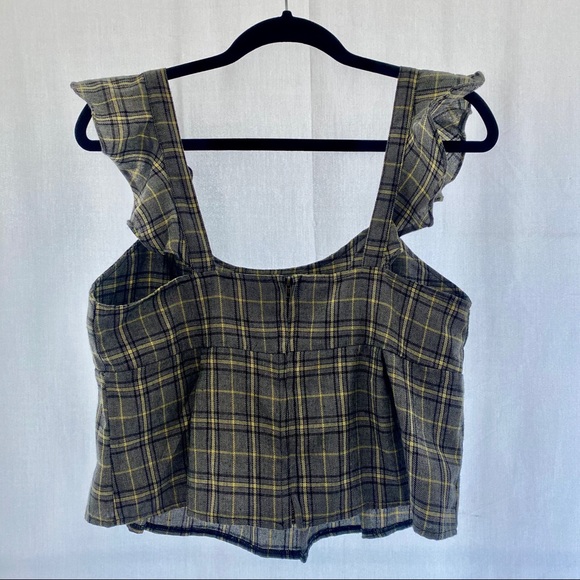 Sans Souci plaid crop top blouse - Picture 2 of 3